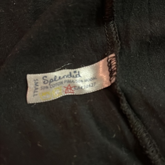 SPLENDID Black V Neck Short Sleeve Tee Size S - Picture 5 of 5